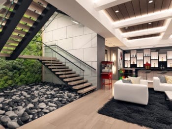 1047 N Bundy in Brentwood - Basement Lounge and Wine Area