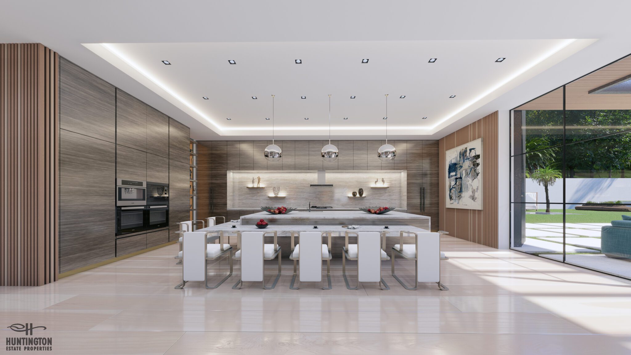 dining area and kitchen with minimalist style